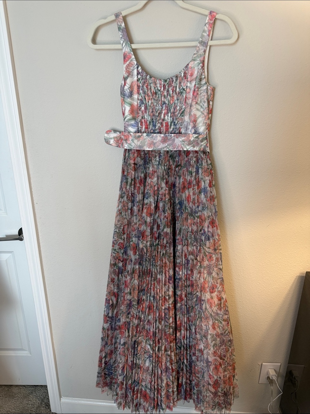 Hutch Floral Micro-Pleated Maxi Dress with Belt - Picture 3 of 7